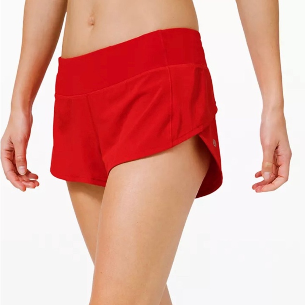 Lululemon dark red Speed Up shorts 2.5” inseam.  EUC. Size 4.